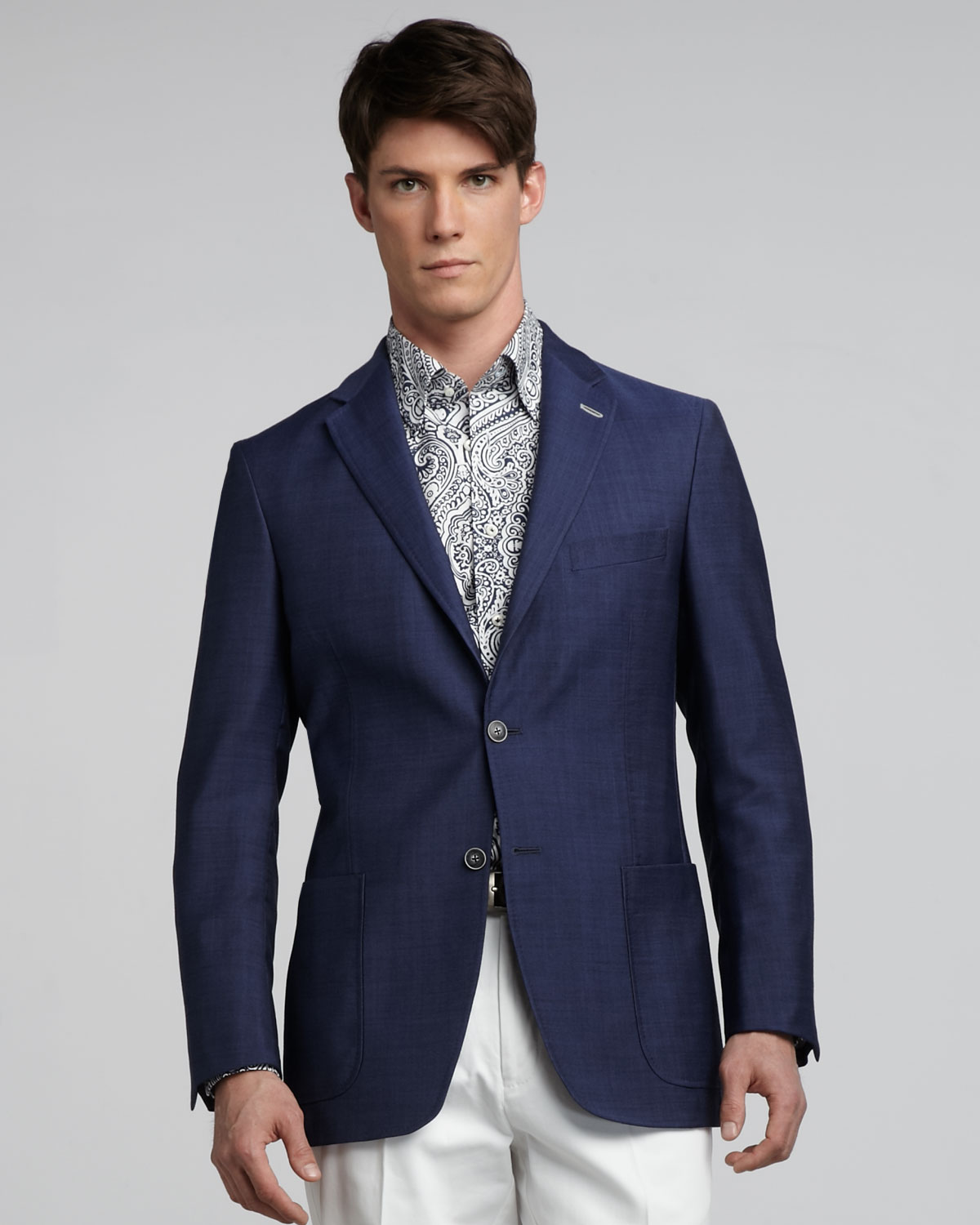 Lyst - Peter Millar Twobutton Wool Blazer in Blue for Men
