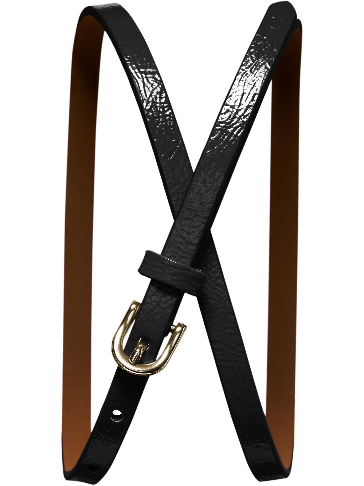 Banana republic Patent Skinny Belt in Black Lyst