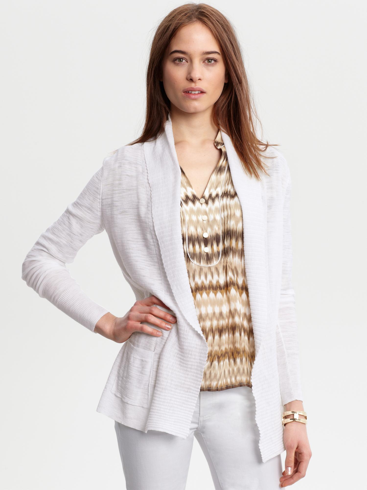 banana republic white cardigan