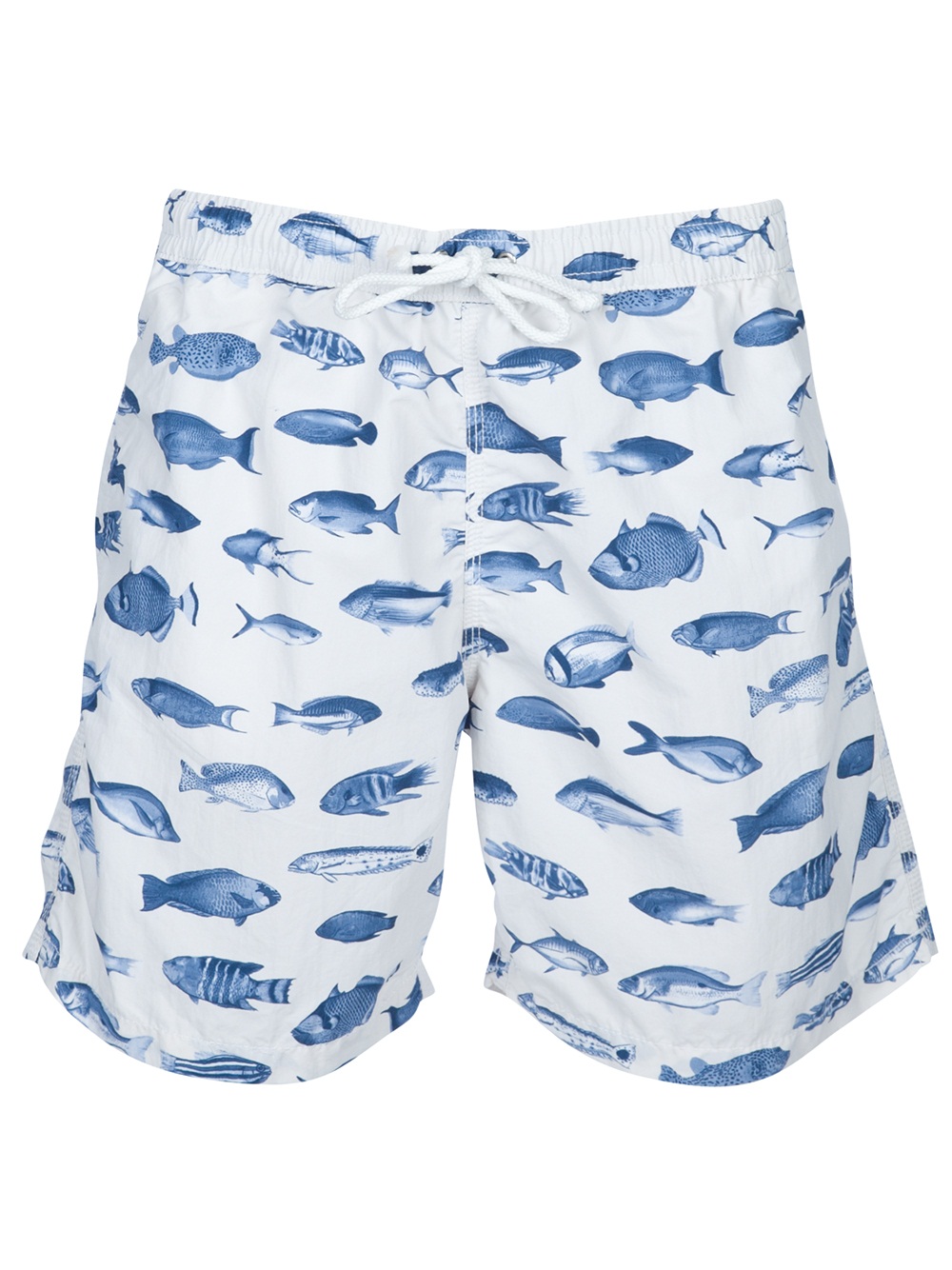 Hartford Fish Print Swim Shorts in White for Men Lyst