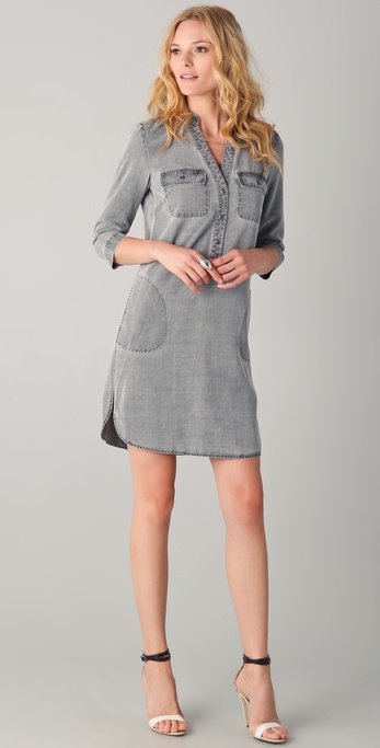 grey denim shirt dress