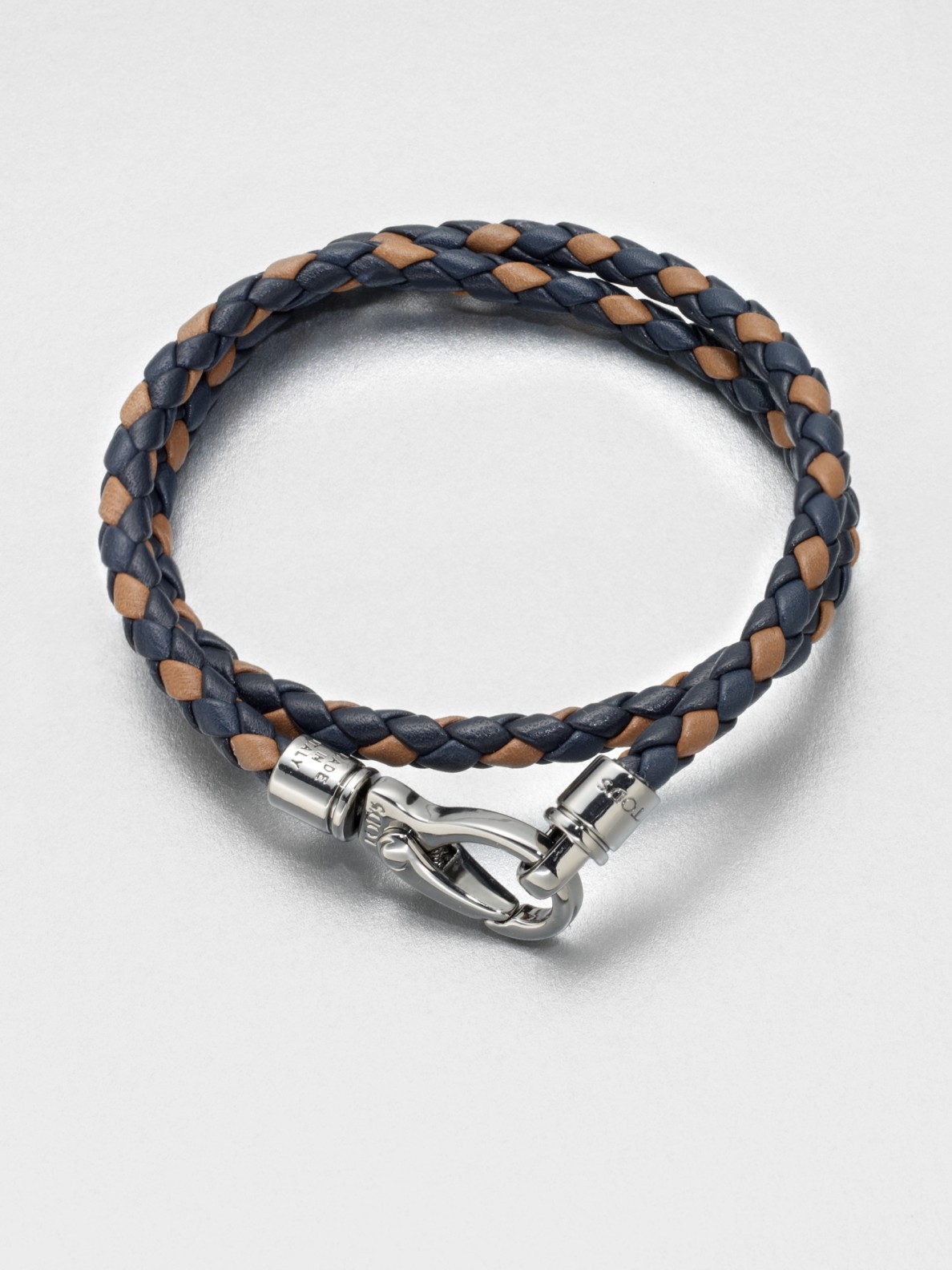 Tod's Woven Leather Bracelet in Gray for Men (multicolor) | Lyst