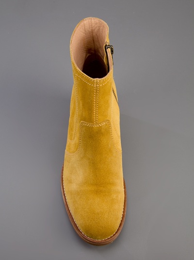 mustard yellow chelsea boots