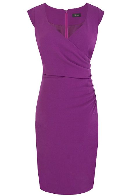 Alexon Purple Crepe Wrap Dress in Purple | Lyst