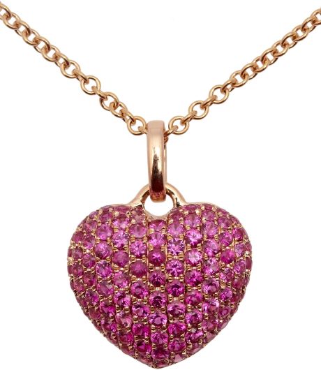 Anita Ko 18karat Rose Gold and Pink Sapphire Heart Necklace in Pink ...
