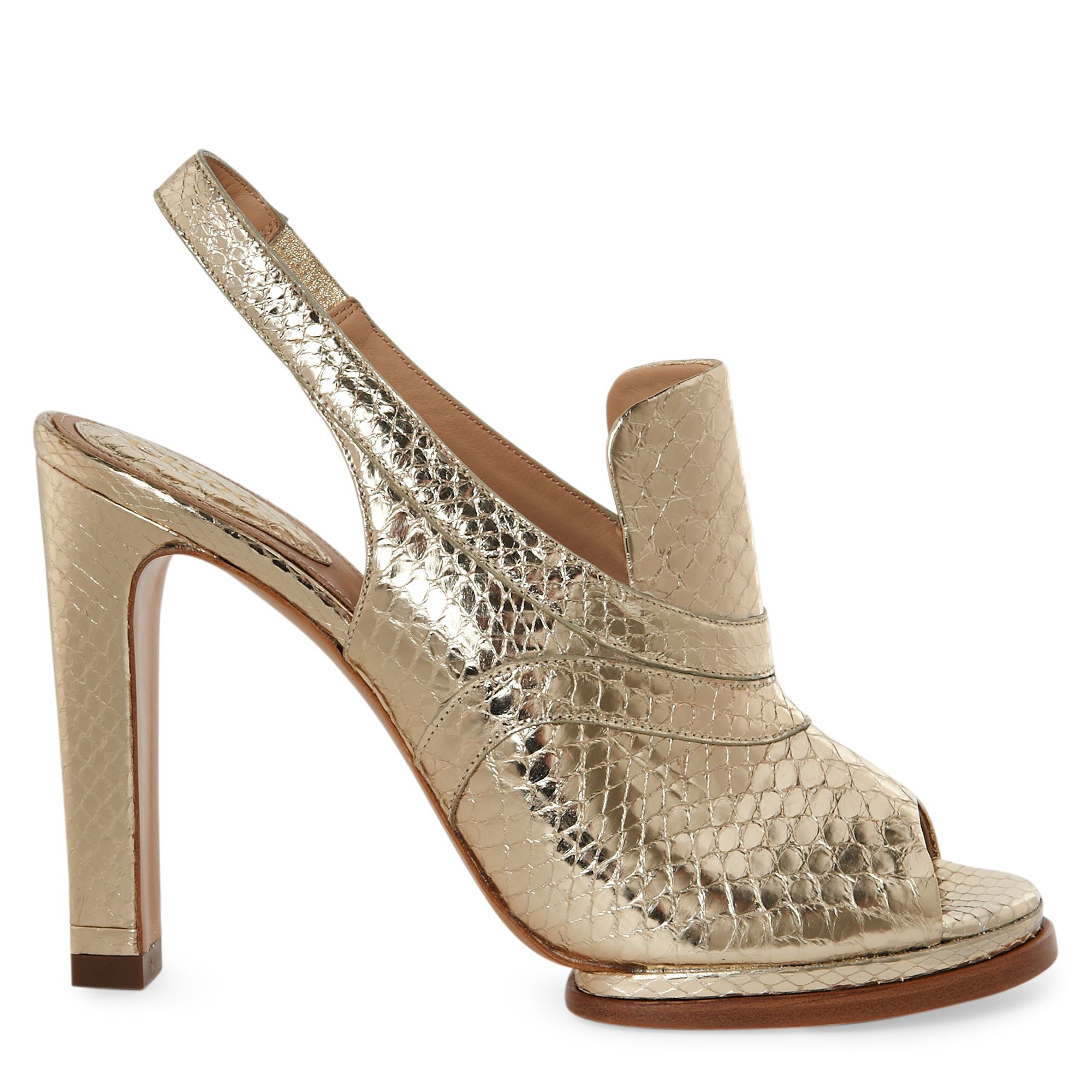 Chloé Soliz Slingback Sandals in Gold | Lyst