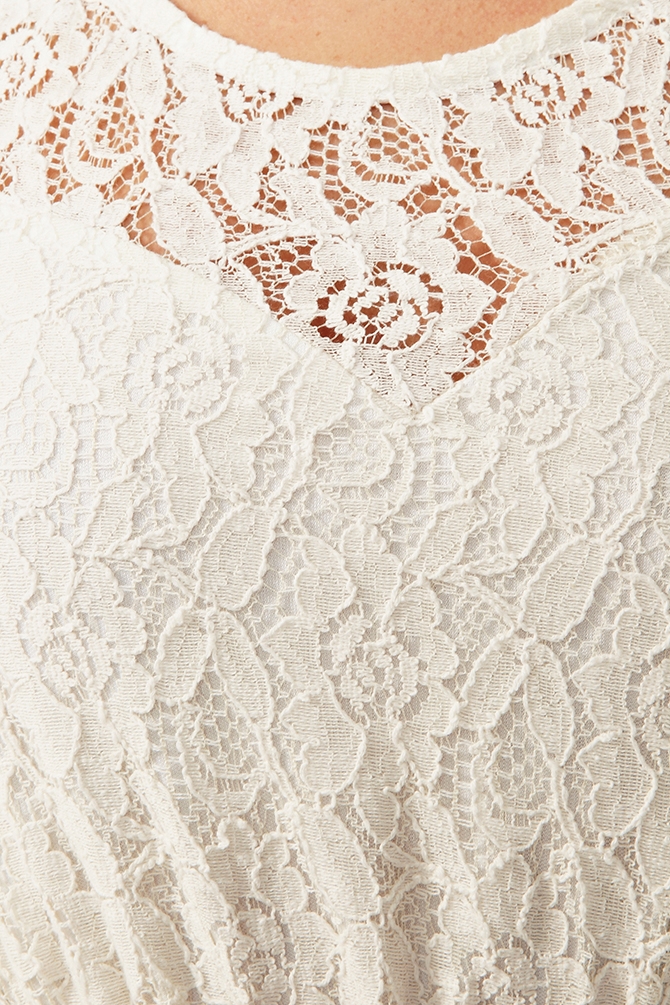 Lyst Nasty Gal Lace Peplum Dress in Natural