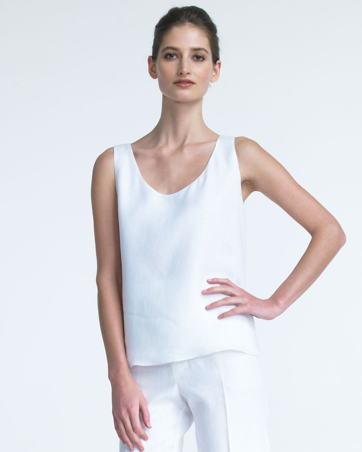 white sleeveless top womens