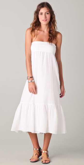 Splendid Gauze Maxi Skirt Dress in White - Lyst