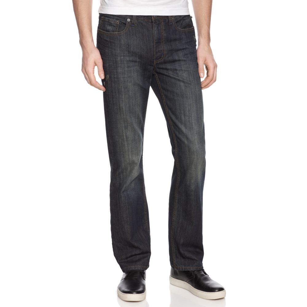 Lyst - Kenneth cole reaction Straight Leg Dark Wash Jeans in Gray for Men