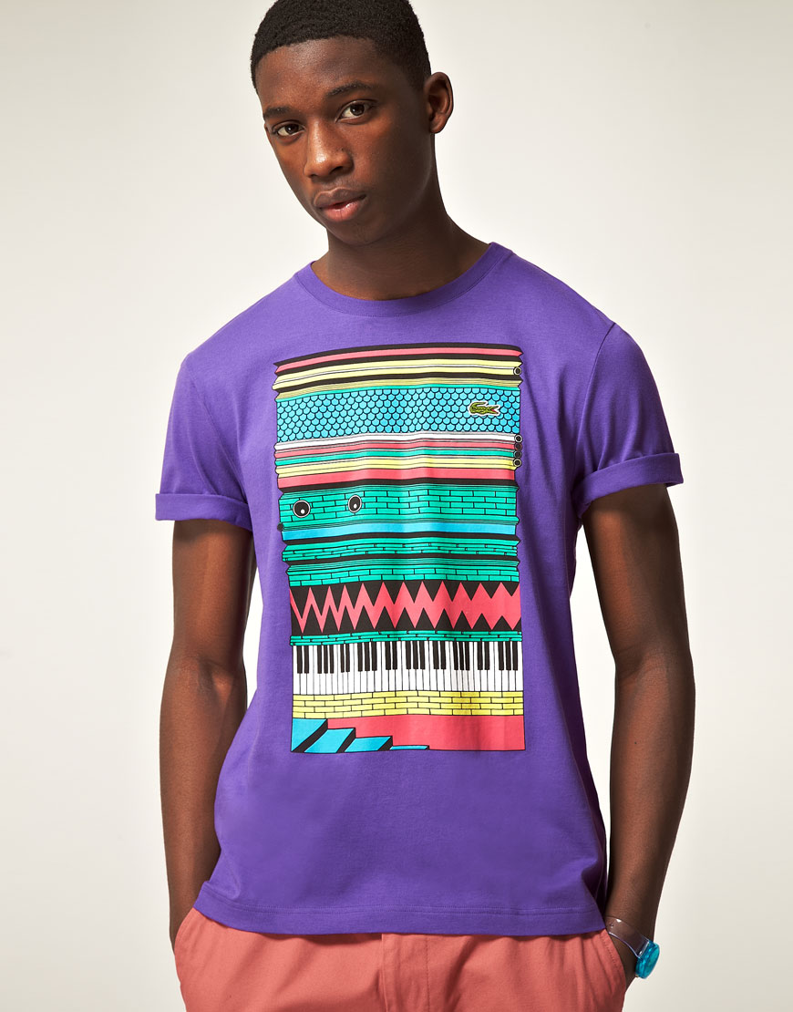 lacoste purple t shirt