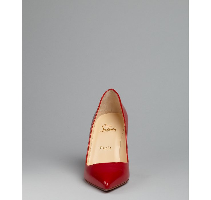 Christian louboutin Red Patent Leather Pigalle Point Toe Pumps in ...  