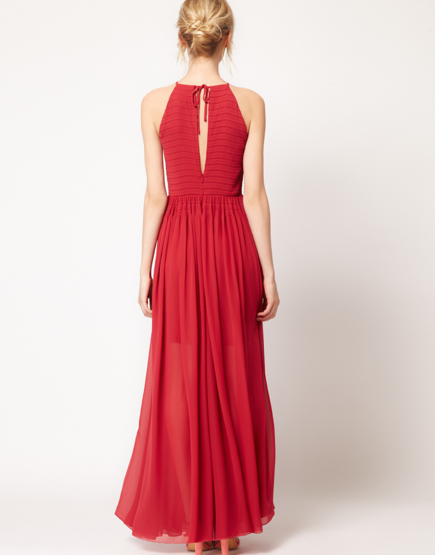 Lyst - French Connection French Connection Halter Maxi Dress in Red