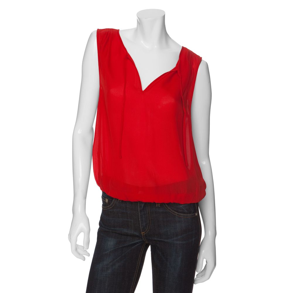 Lyst Joie Sleeveless Tie Neck Blouse in Red