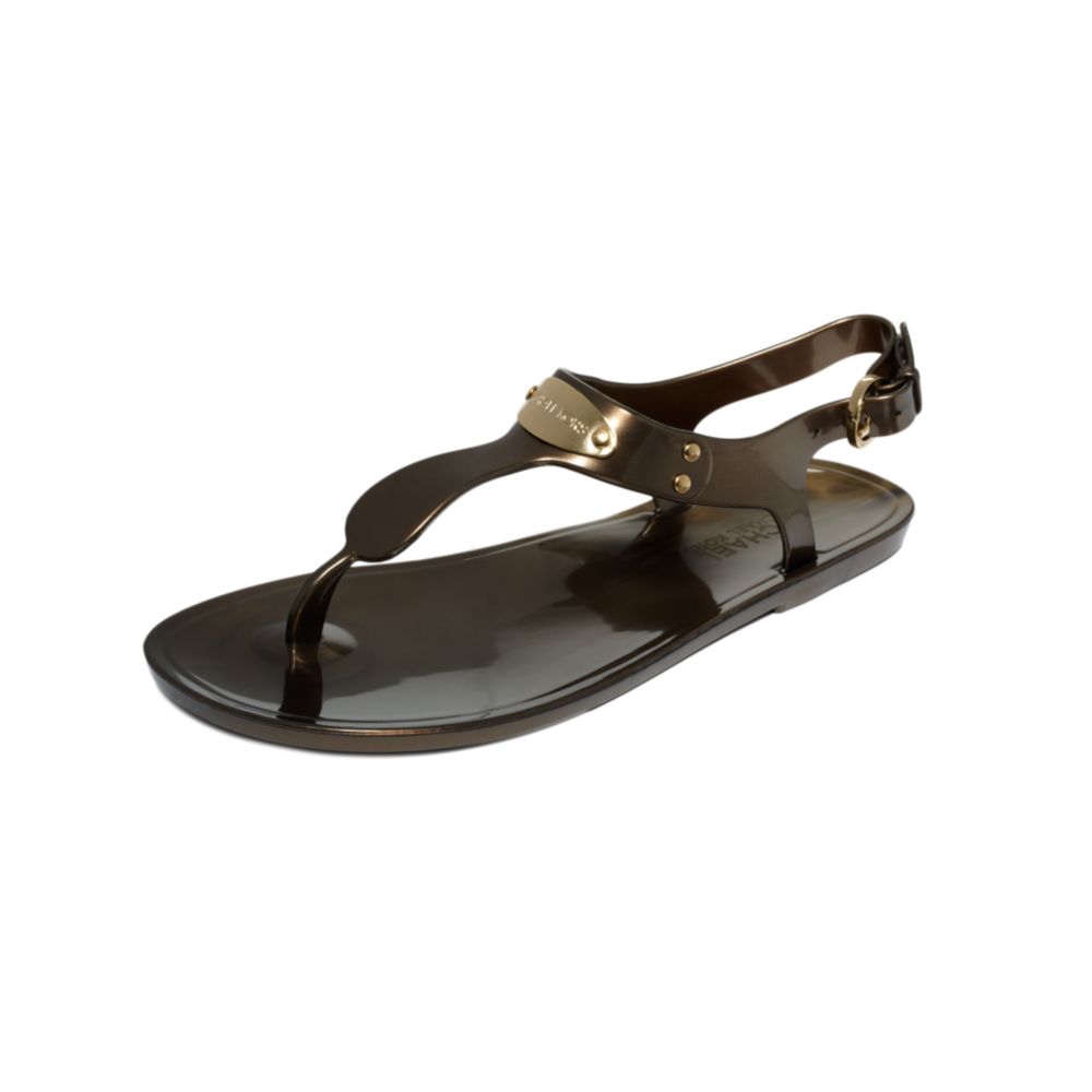 Michael Kors Michael Plate Jelly Sandals in Brown (bronze) | Lyst