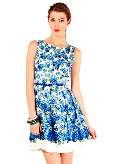 Oasis Hydrangea Print Dress Multi Blue in Blue (multi) | Lyst