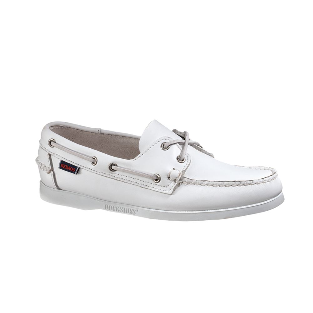 Sebago Docksides Boat Shoes in White for Men | Lyst