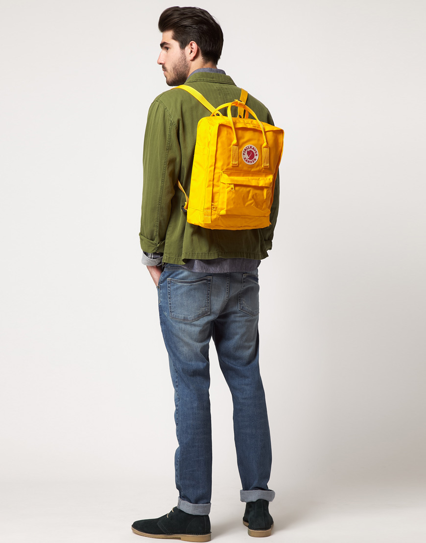 Fjallraven Kanken Backpack in Yellow for Men - Lyst