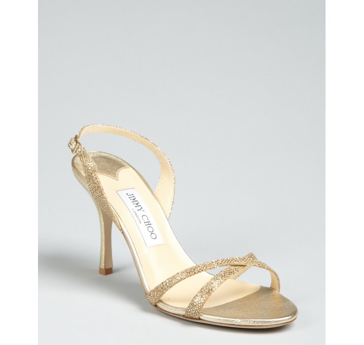 Lyst - Jimmy Choo Gold Glitter India Sandals in Metallic