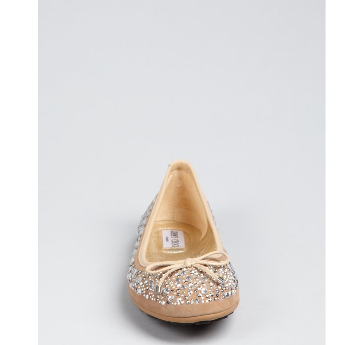 jimmy choo weber crystal ballerina flat