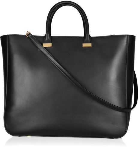 The Row Xl Day Luxe Leather Tote in Black | Lyst
