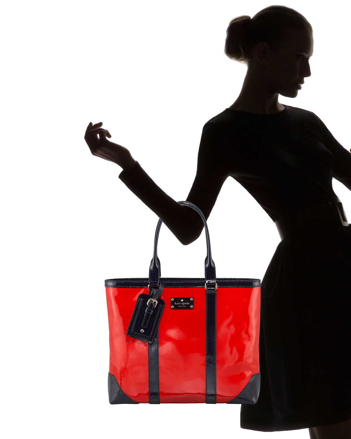 kate spade red patent leather tote