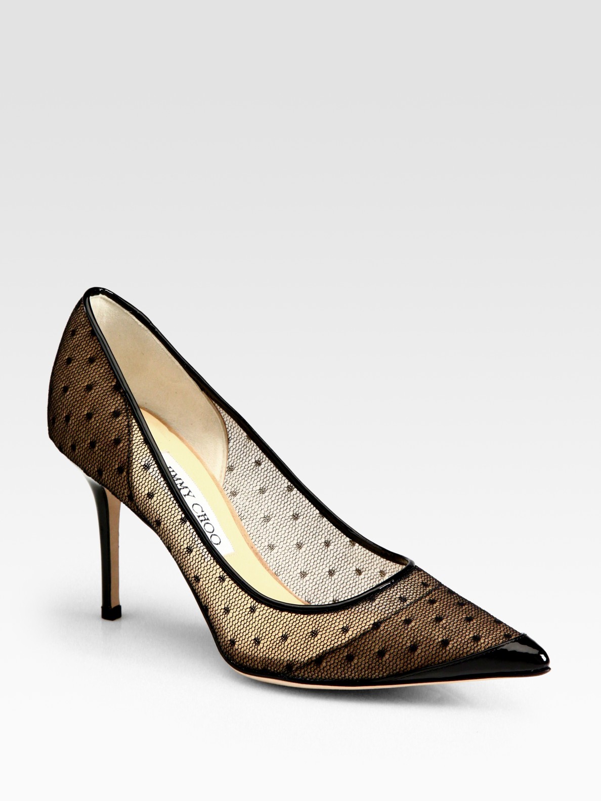 Jimmy Choo Begonia Polkadot Mesh Pumps 