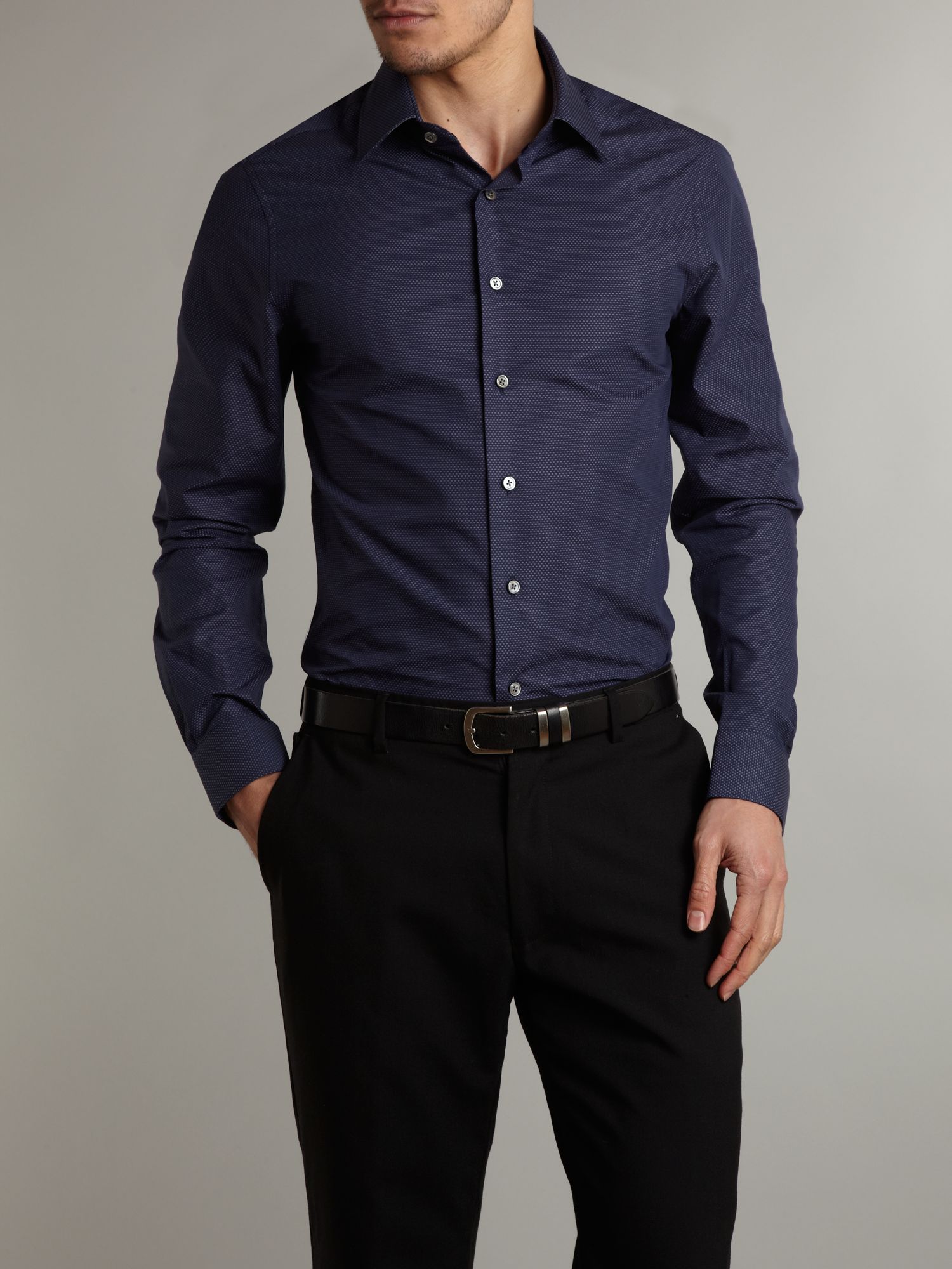 Arrow Long Sleeved Textured Ticking Stripe Shirt in Blue for Men | Lyst