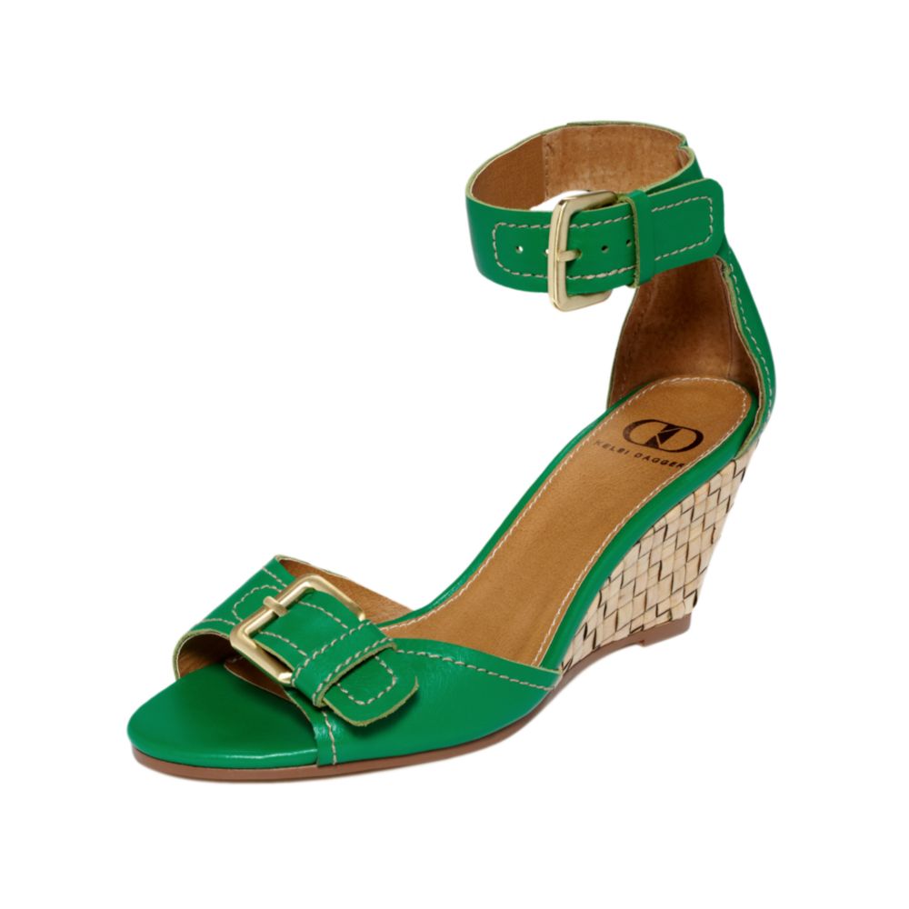 Kelsi Dagger Brooklyn Gemini Wedge Sandals in Green | Lyst
