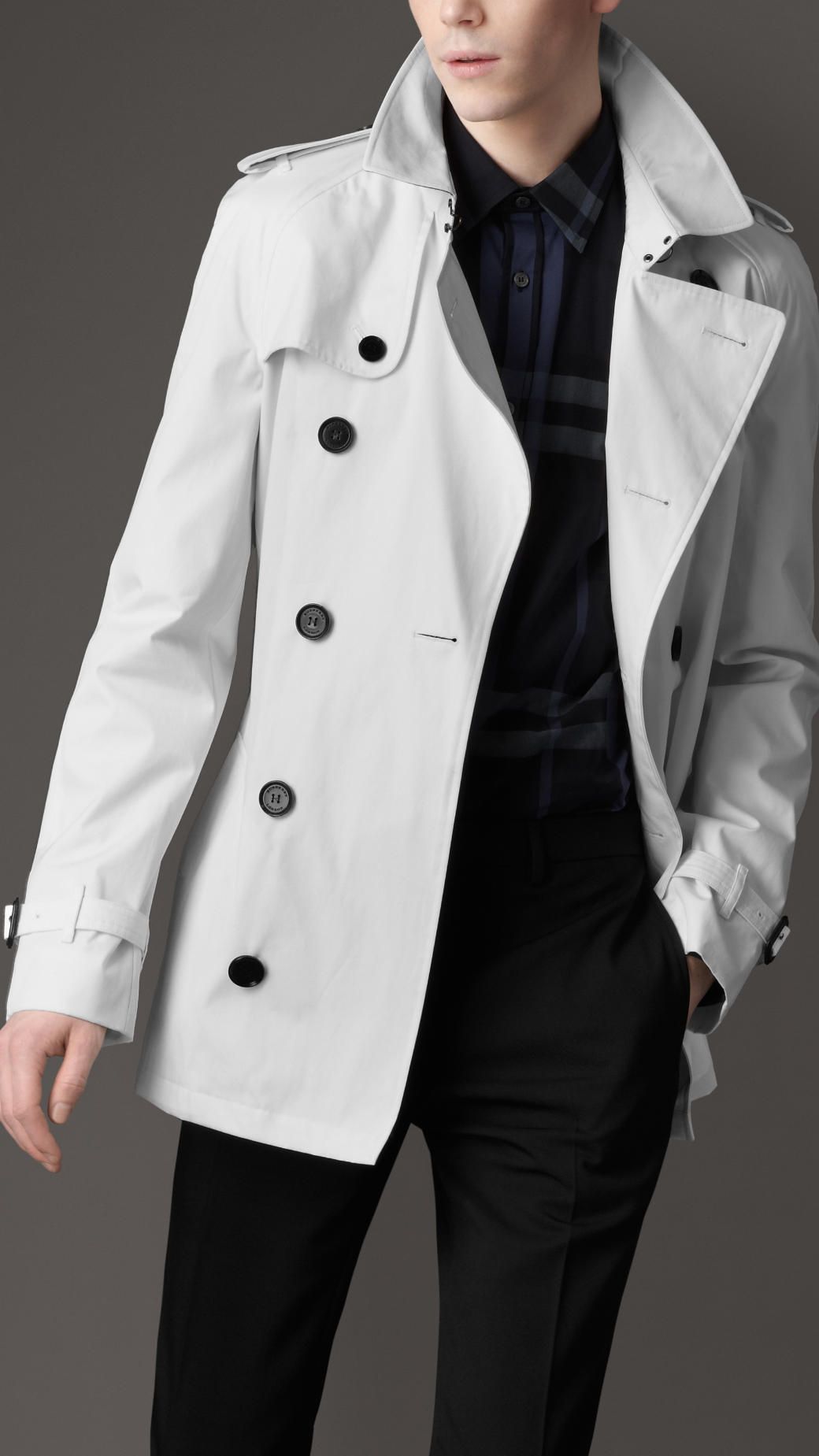 burberry trench coat mens white