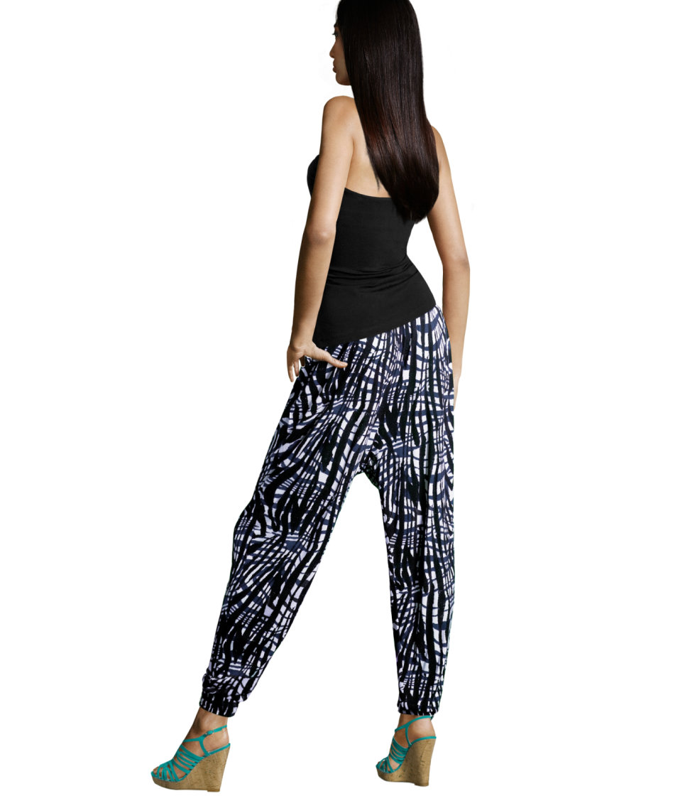 H&M Harem Pants in White (Black) - Lyst