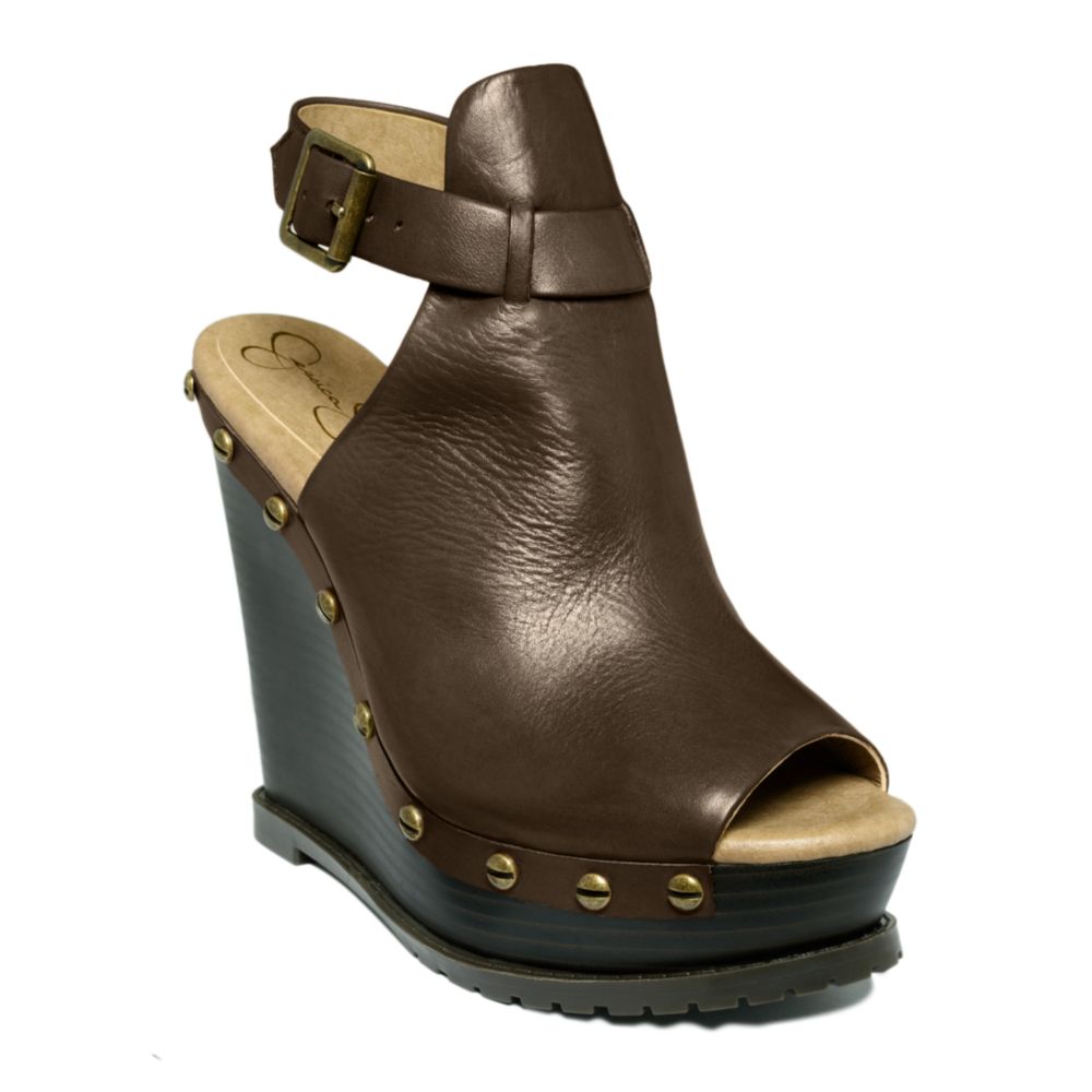 Jessica Simpson Magid Wedge Sandals in Brown - Lyst