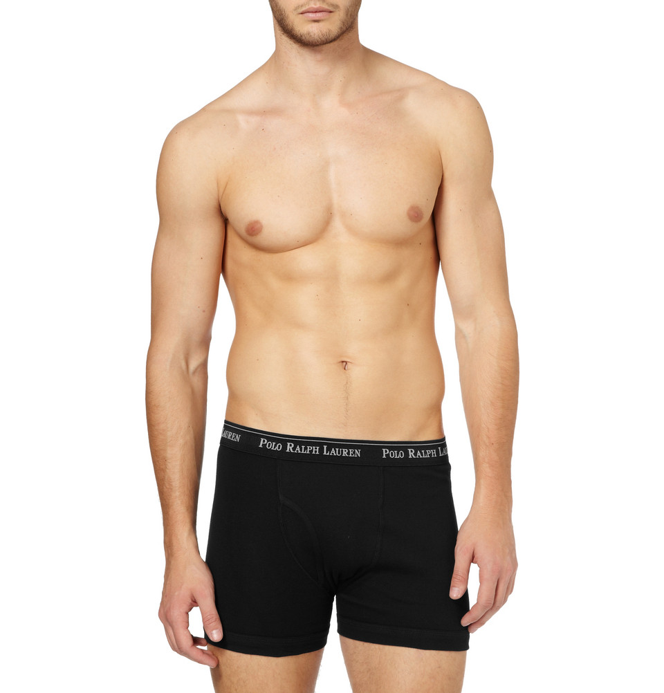 Polo Ralph Lauren Threepack Cotton Boxer Briefs in Gray ...