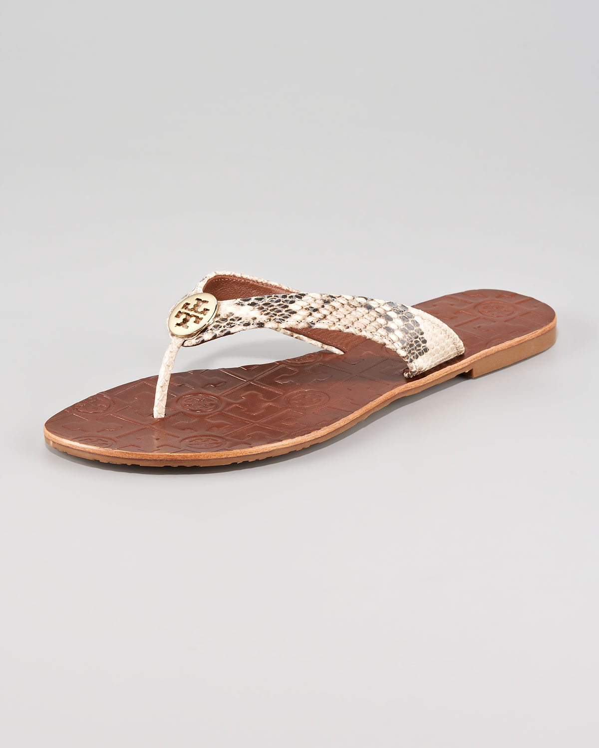 tory burch snake print flip flop