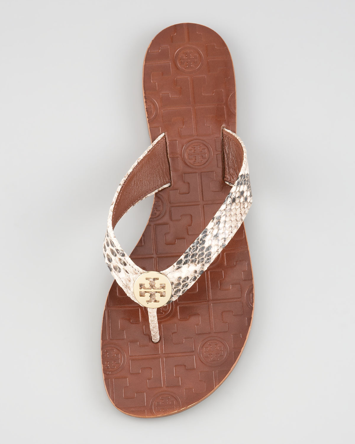 Lyst - Tory Burch Thora Snake print Thong Sandal in Metallic