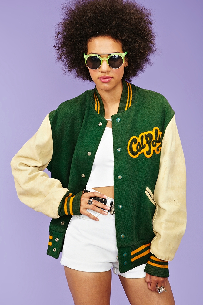 Nasty Gal Cal Poly Letterman Jacket in Green - Lyst
