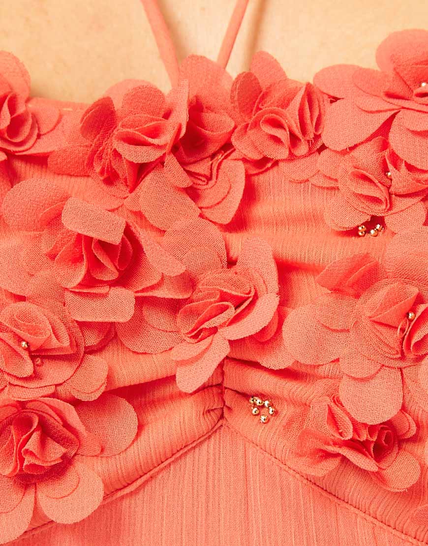 river island coral maxi dress