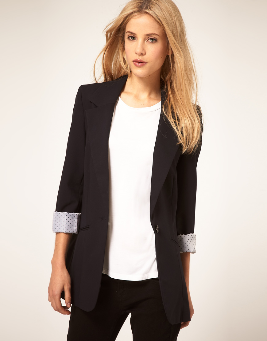 Lyst Asos Boyfriend Blazer in Blue
