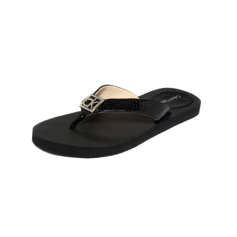 black calvin klein flip flops