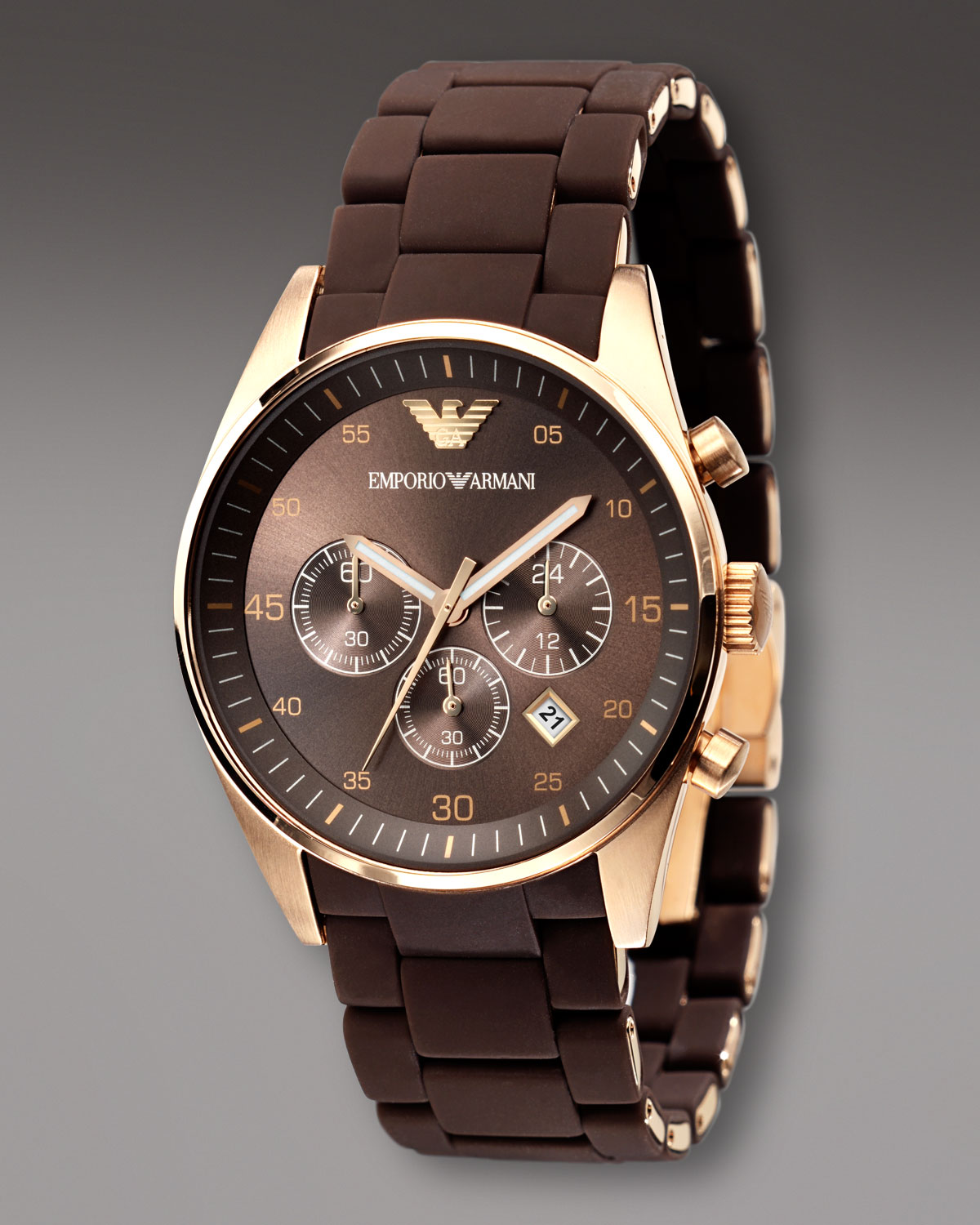 emporio armani bronze watch