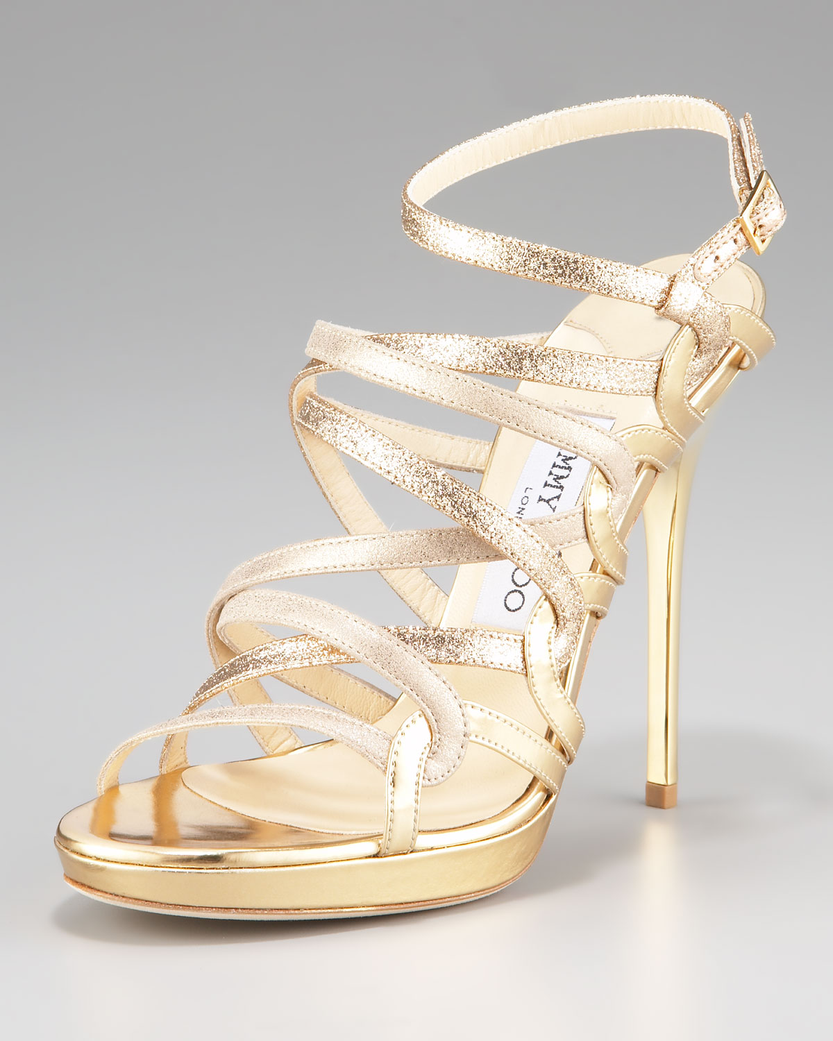 jimmy choo gold sandal heels