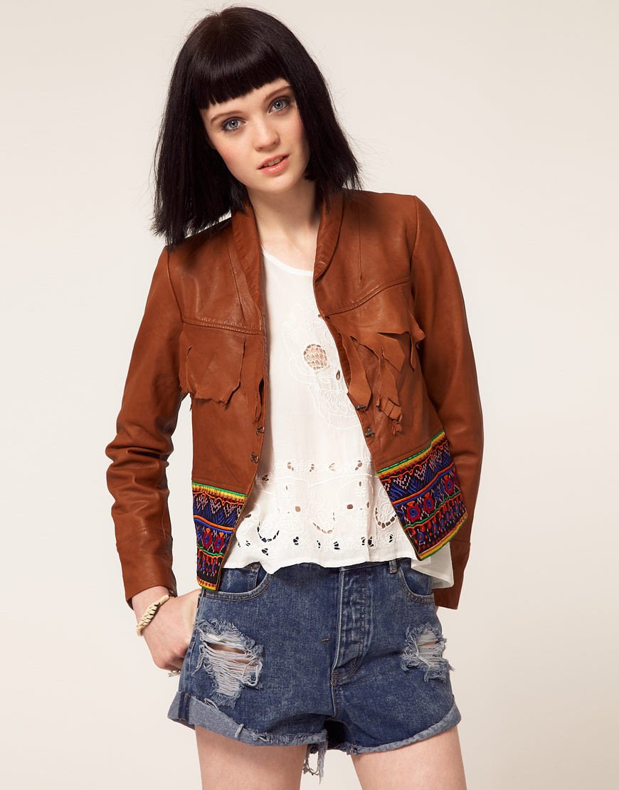 Lyst One Teaspoon Morrison Embroidered Leather Jacket Gallery