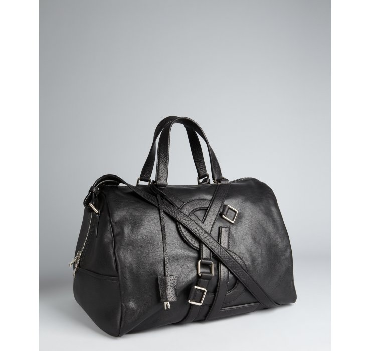 Lyst Saint Laurent Black Leather Vavin Duffel Bag in Black for Men