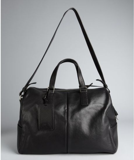Saint Laurent Black Leather Vavin Duffel Bag in Black for Men | Lyst