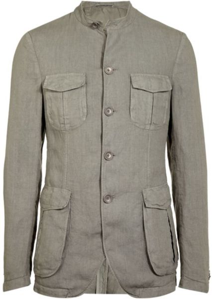 Z Zegna Linen Safari Jacket in Gray for Men (grey) | Lyst