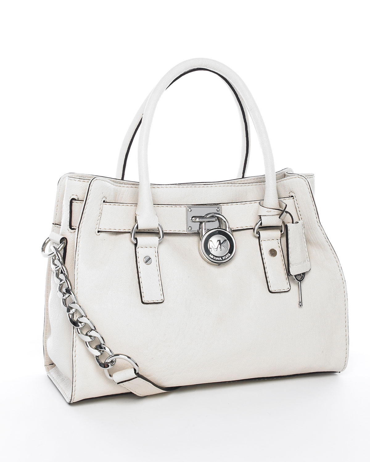Lyst Michael Kors Hamilton Satchel Vanilla In White Gallery
