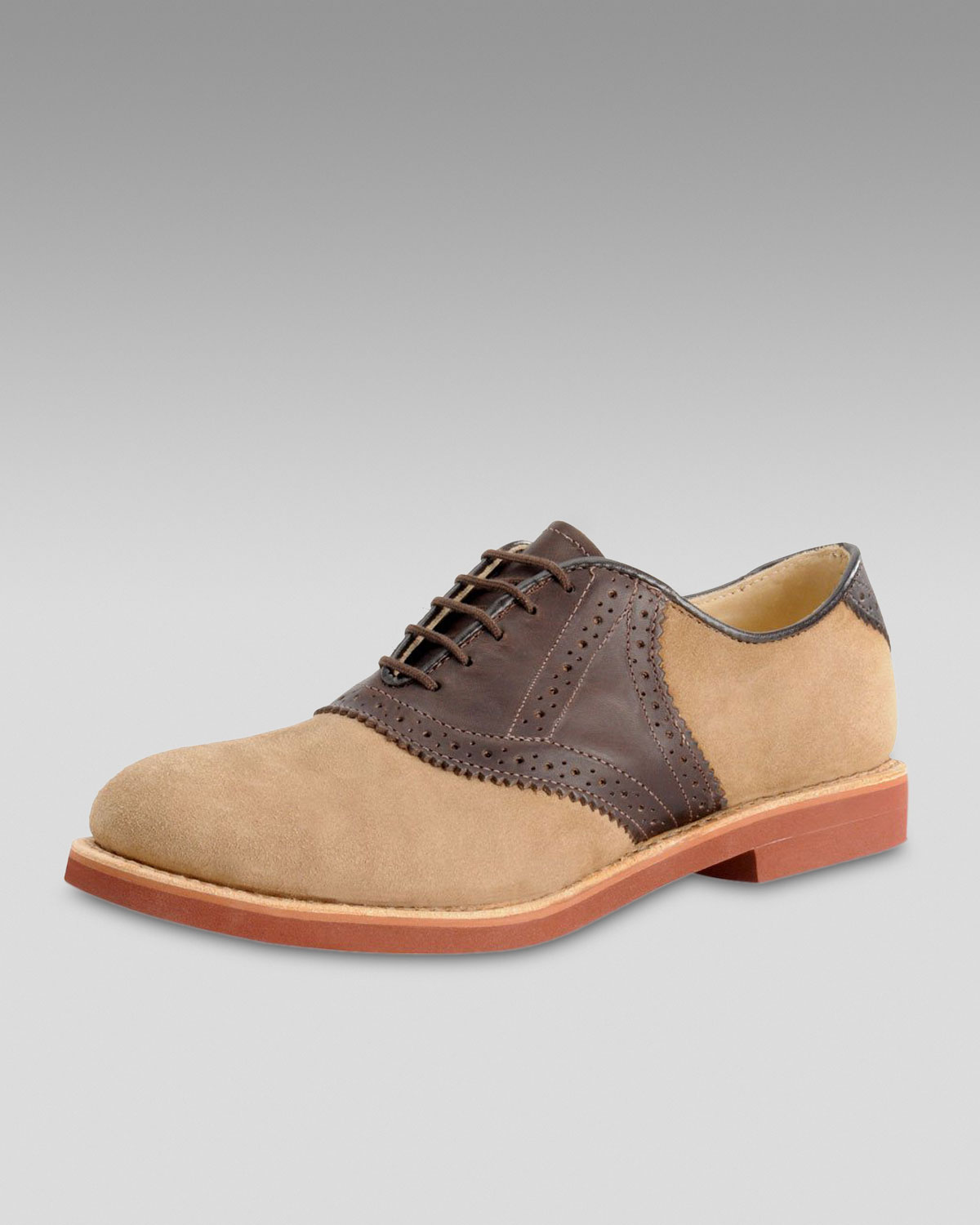 Nubuck Saddle Shoe in Tan/Brown (Brown 
