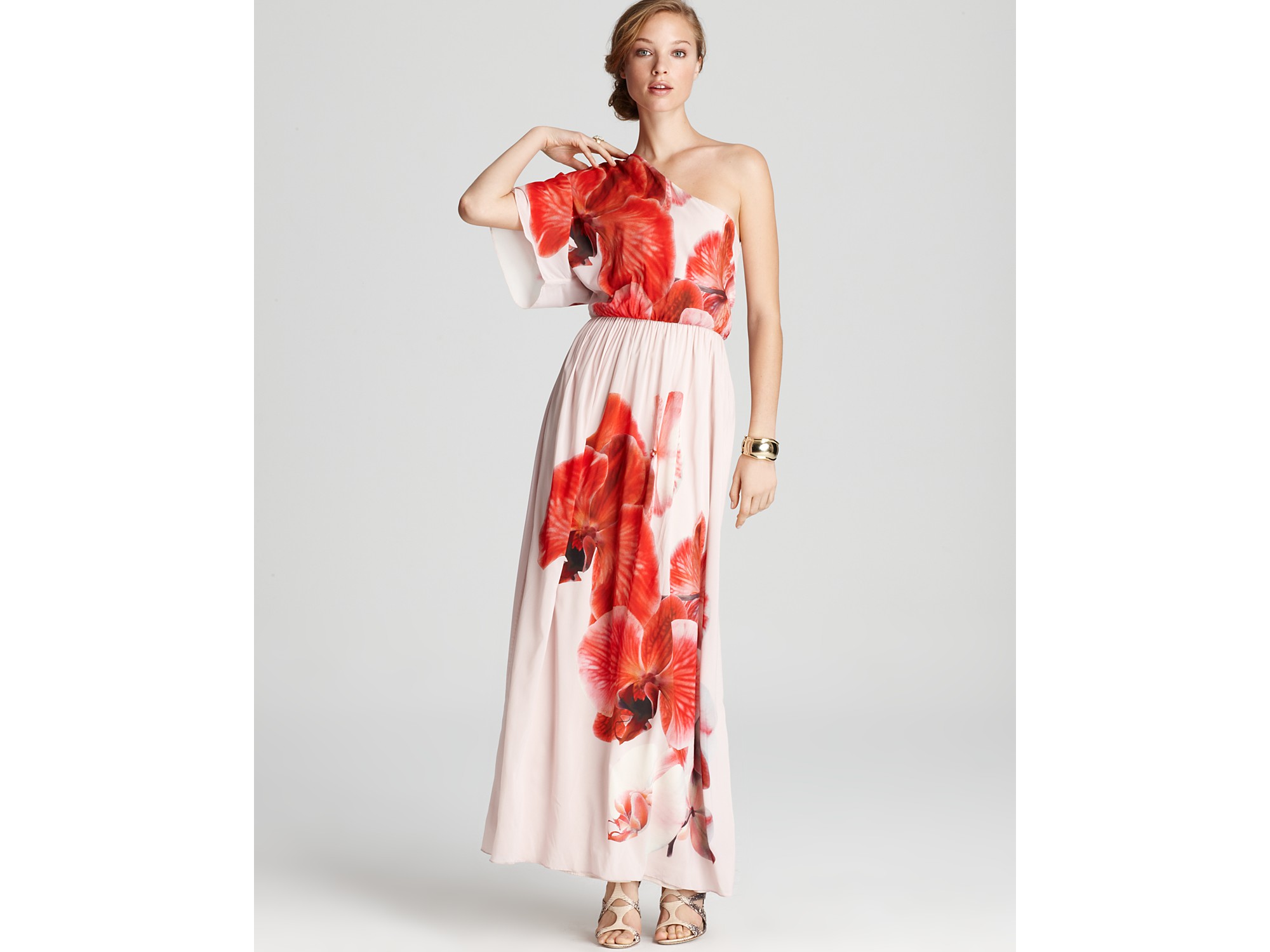 alice and olivia red gown