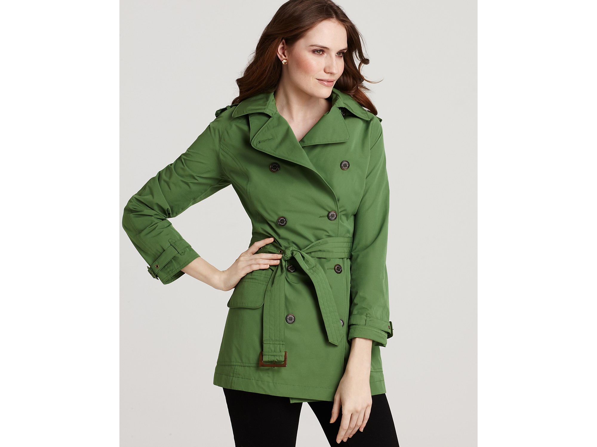 Barbour Valerie Cotton Touch Trench in Green - Lyst
