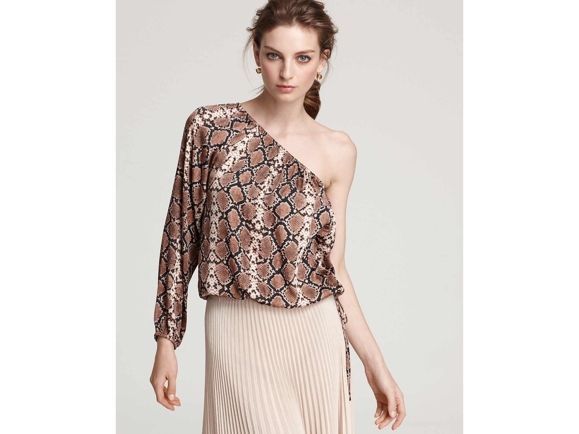 bcbg one shoulder top